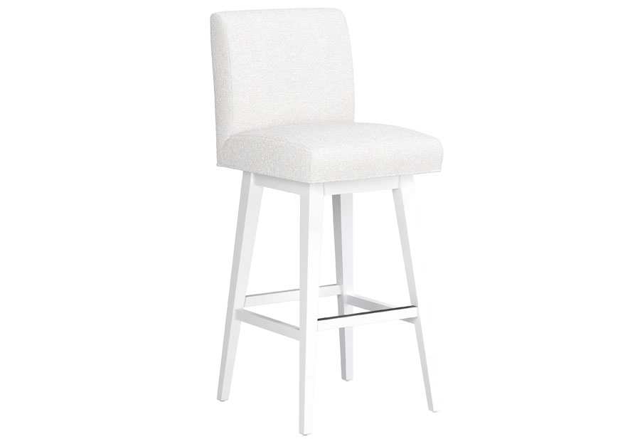 Hillsdale Swivel Adjustable Height Salt Parsons Barstool with Pure White Base