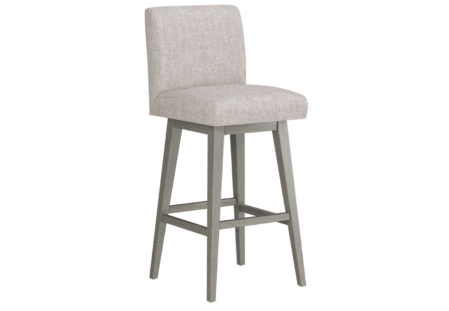 Hillsdale Swivel Adjustable Height Oatmeal Parsons Barstool with Gray Wash Base