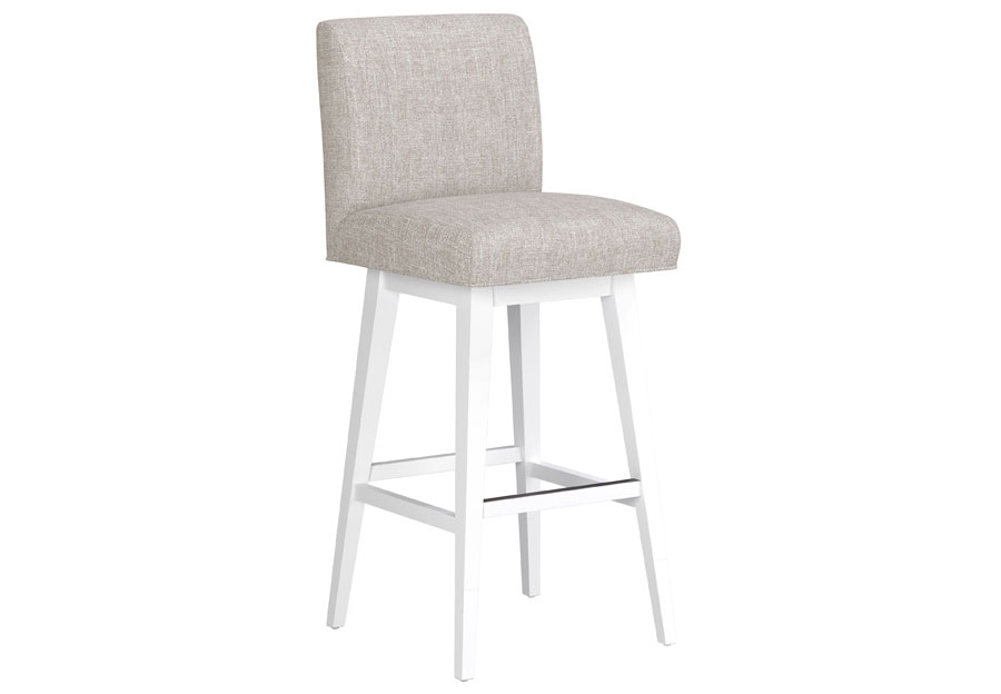 Hillsdale Swivel Adjustable Height Oatmeal Parsons Barstool with Pure White Base