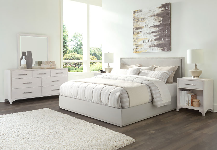 Panama Jack Abaco  King Upholstered Bed, Dresser and Mirror