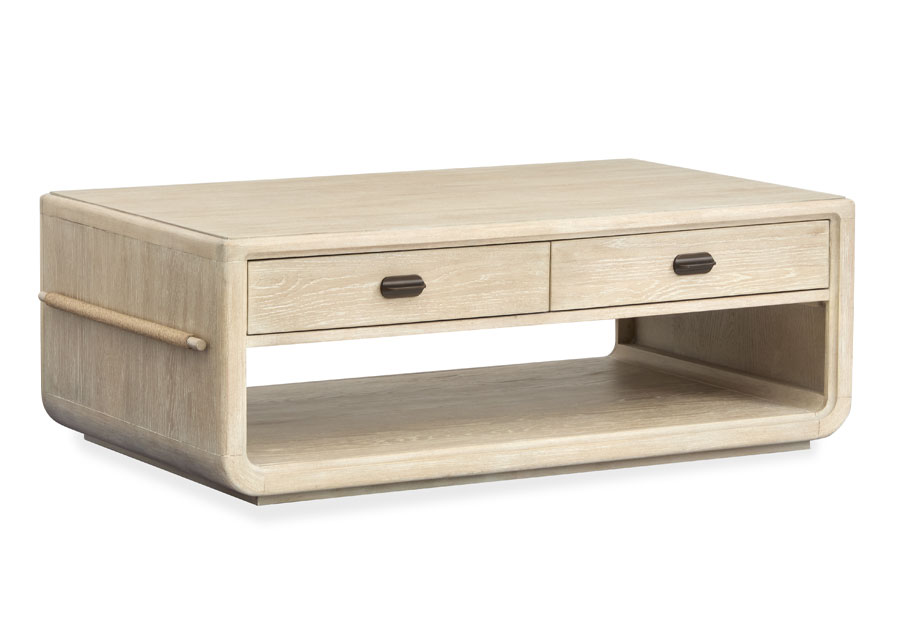 Magnussen Sunset Cove Brown Rectangular Cocktail Table With Casters