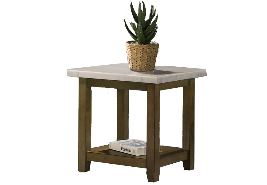 Lifestyle Kendall White Marble End Table