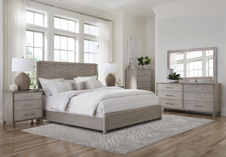 Palmetto Home The Cape King Bed, Dresser and Mirror