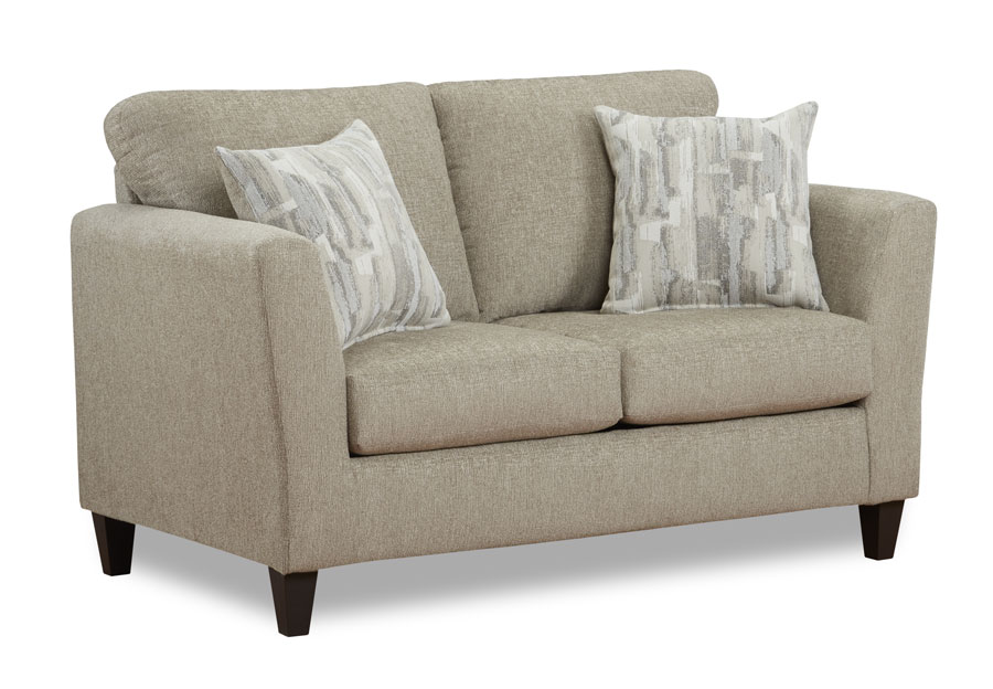 Affordable Furniture Listowel Oat Loveseat With Accent Pillows