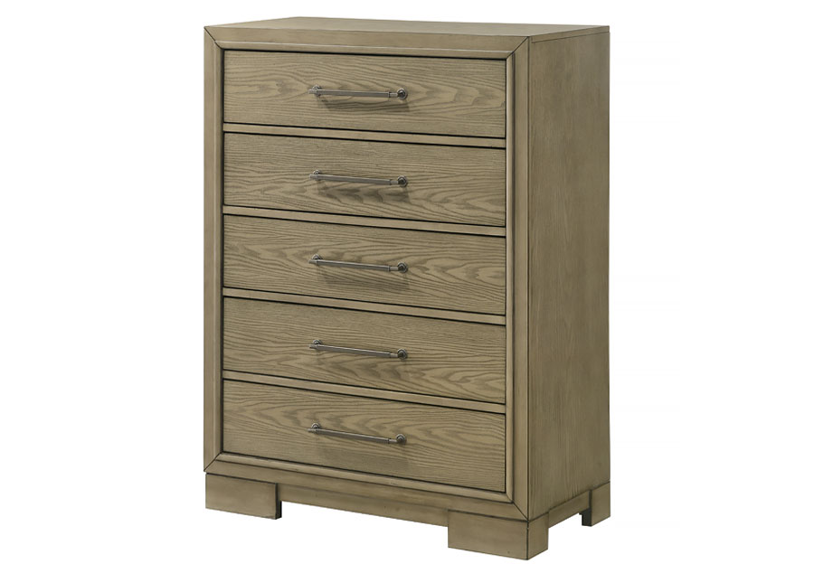 Lifestyles Ellenbrook Weather Oak Five Drawer Chest