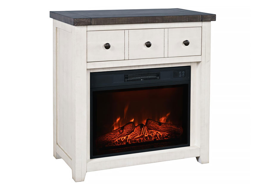 Madison County 32" Vintage White Fireplace