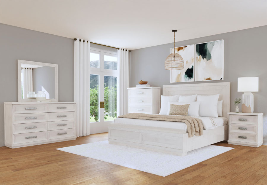 Elements Avalanche King Bed, Dresser and Mirror