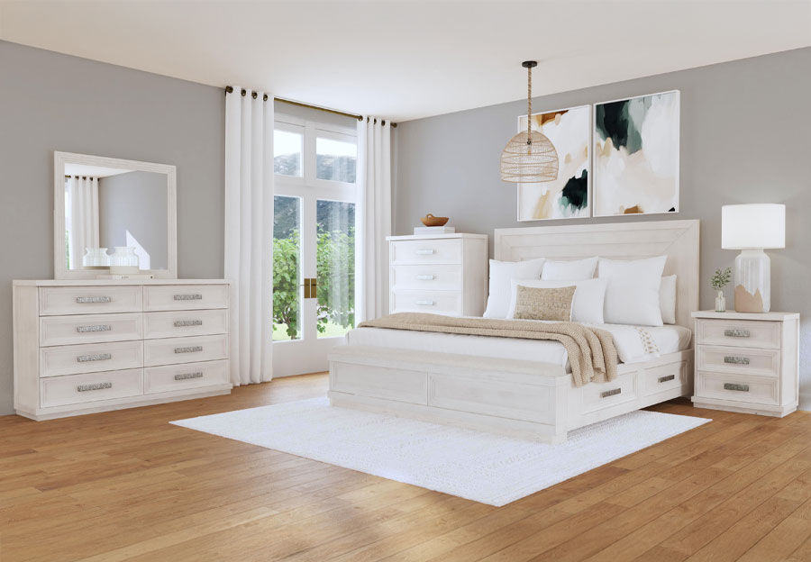 Elements Avalanche Queen Storage Bed, Dresser and Mirror