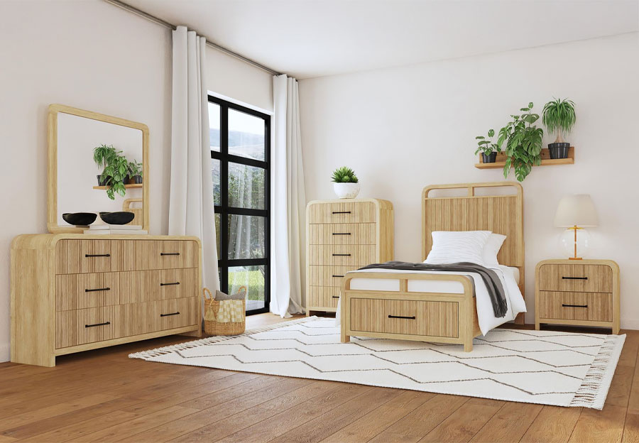 Elements Ridgemont Twin Storage Bed, Dresser and Mirror