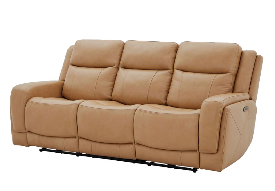 Kuka Zenith Sand Leather Match Dual Power Reclining Sofa with Immersive Sound
