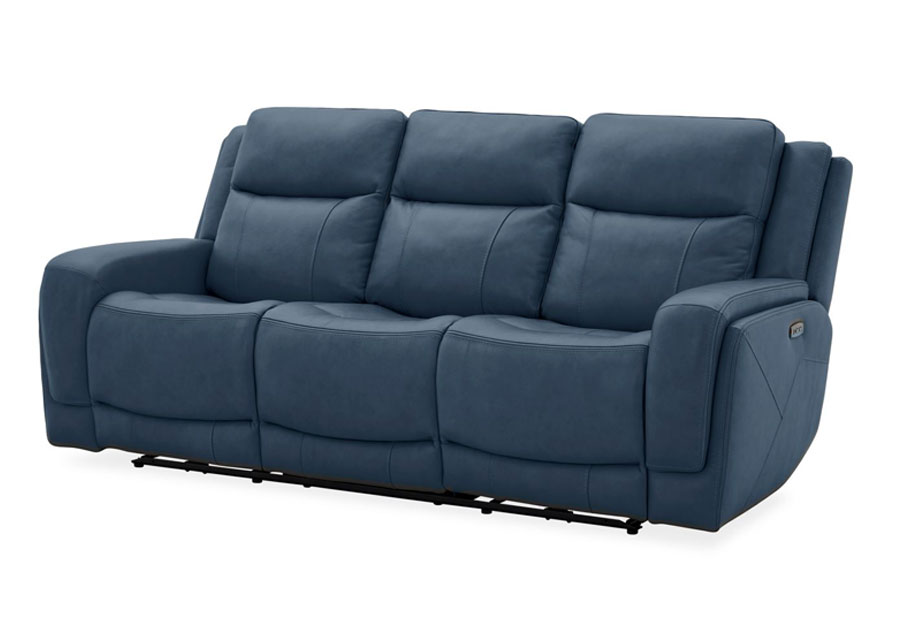 Kuka Zenith Steel Leather Match Dual Power Reclining Sofa with Immersive Sound