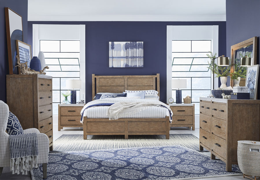Magnussen Plum Creek Queen Bed, Dresser and Mirror