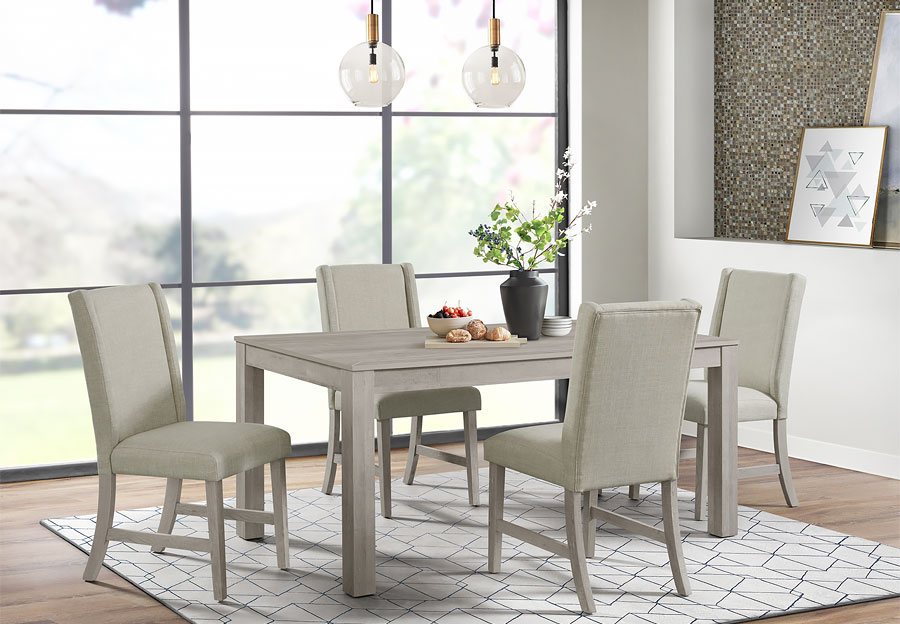 Elements Ellen White Rectangular Table With Four Side Chairs