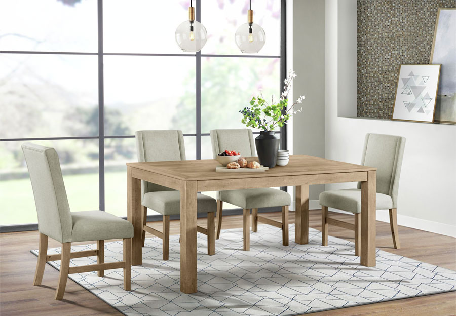 Elements Ellen Sand Rectangular Table With Four Side Chairs