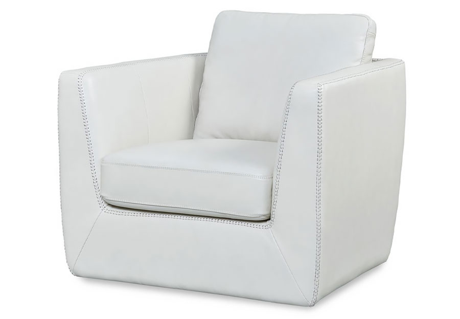 Leather Italia Chicago Cream Leather Swivel Chair
