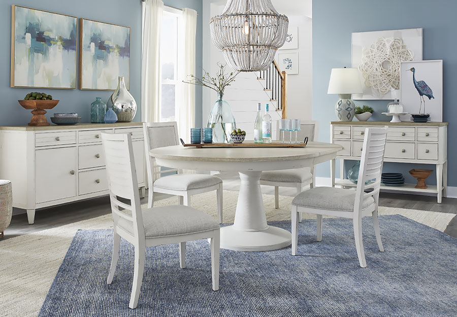 Magnussen Echo Isles Round Dining Table and Four Side Chairs