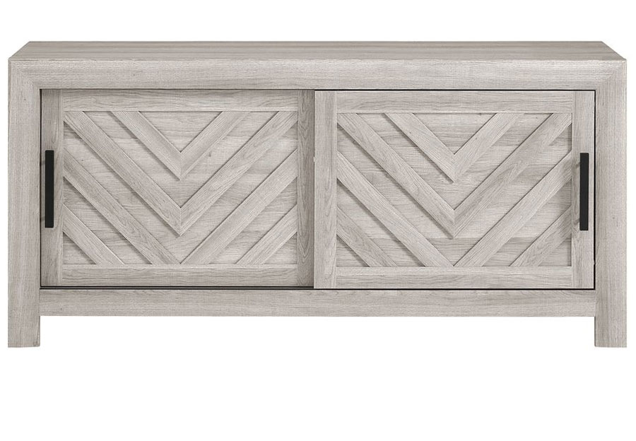 Elements Ellen 55in White TV Console With Sliding Door