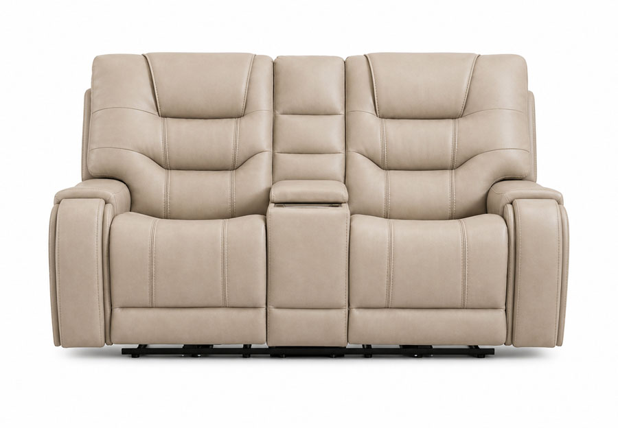 Lifestyles Cayman Beach Leather Match Manual Reclining Console Loveseat