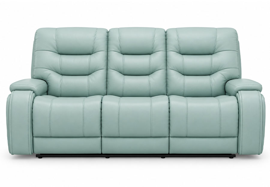 Lifestyles Cayman Aqua Leather Match Manual Reclining Sofa