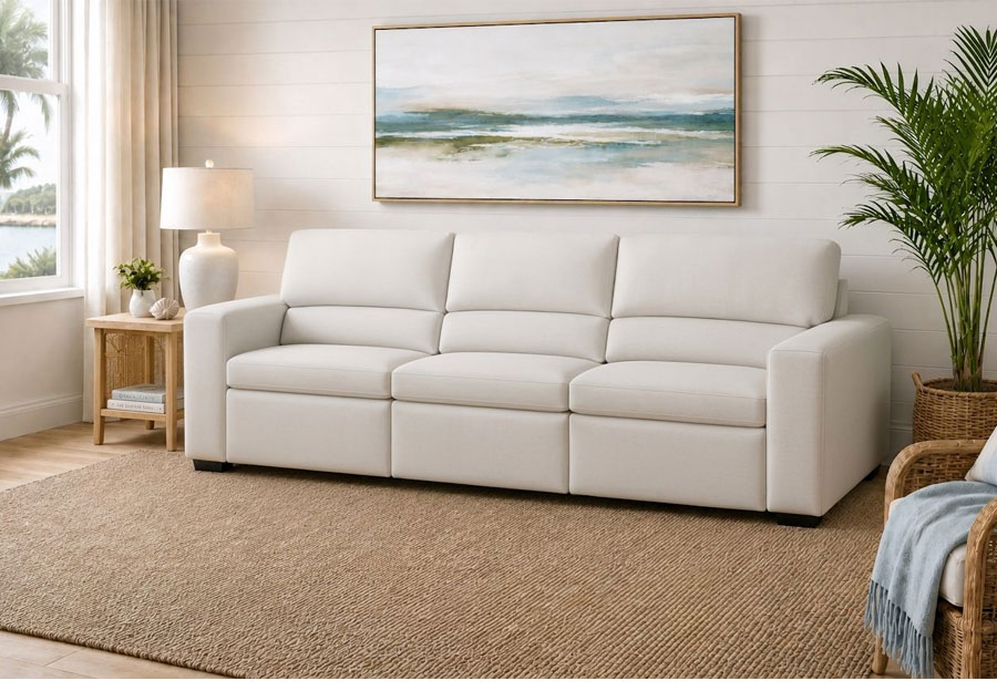Cheers Bayshore Eggshell Three Power Infinite Sofa