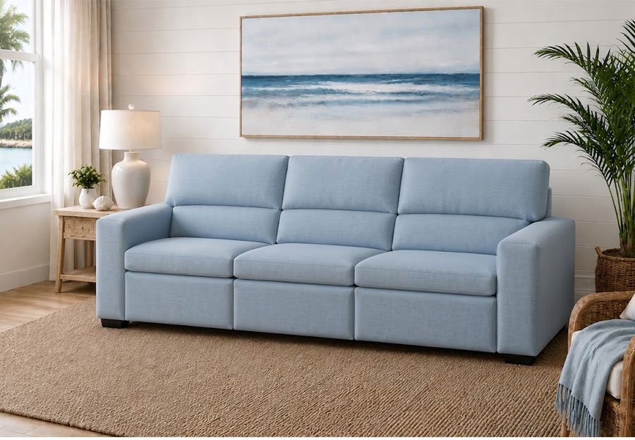 Cheers Bayshore Light Blue Three Power Infinite Sofa 