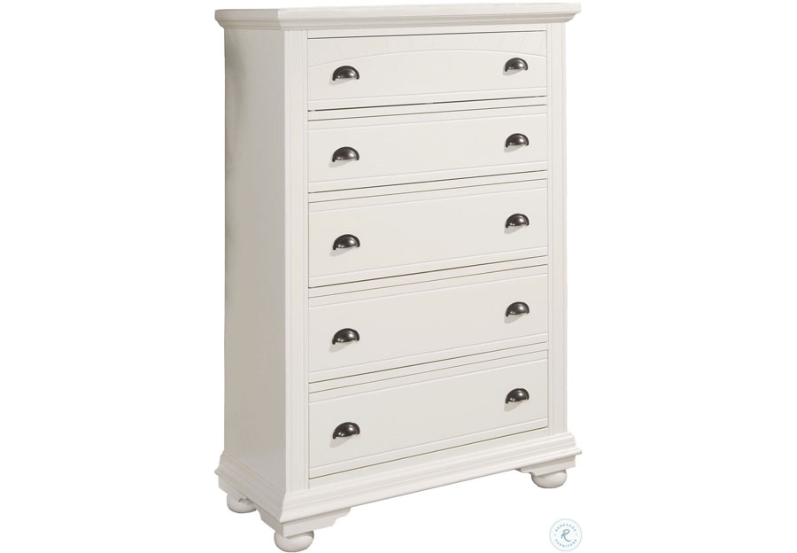 Elements Brook White Five-Drawer Chest