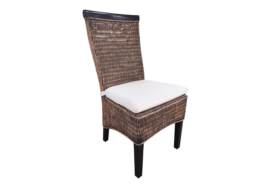 Terranova Moza Wicker Antique Brown Side Chair
