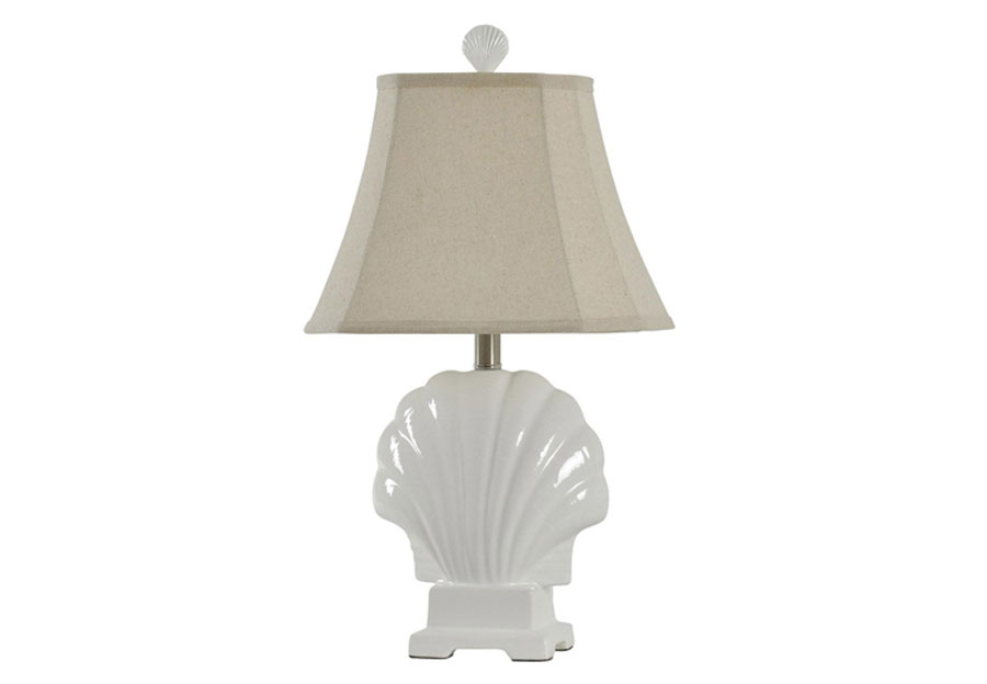 StyleCraft Sarabel White Seashell Mini Table Lamp