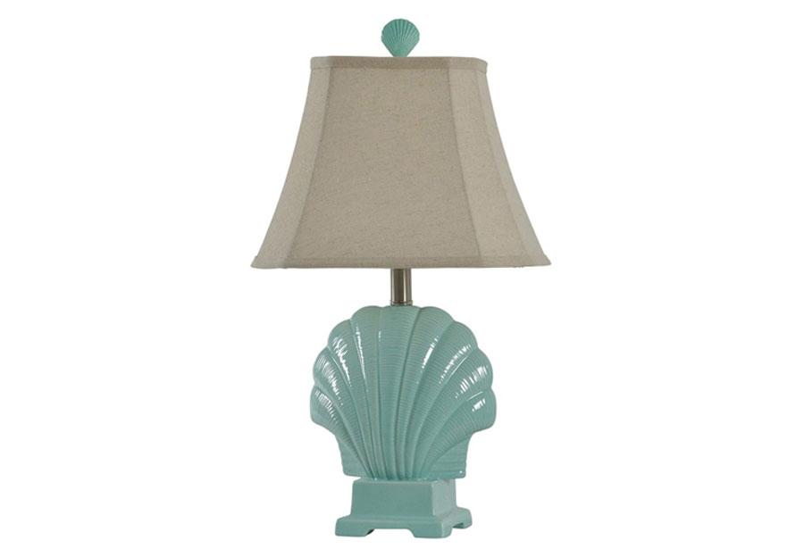 StyleCraft Sarabel Blue Seashell Mini Table Lamp