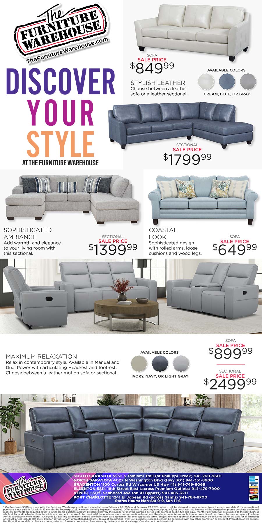Discover Your Style at The Furniture Warehouse! Shop Our Living Room Sale!