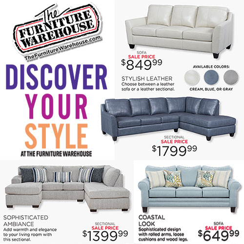 Discover Your Style at The Furniture Warehouse! Shop Our Living Room Sale!