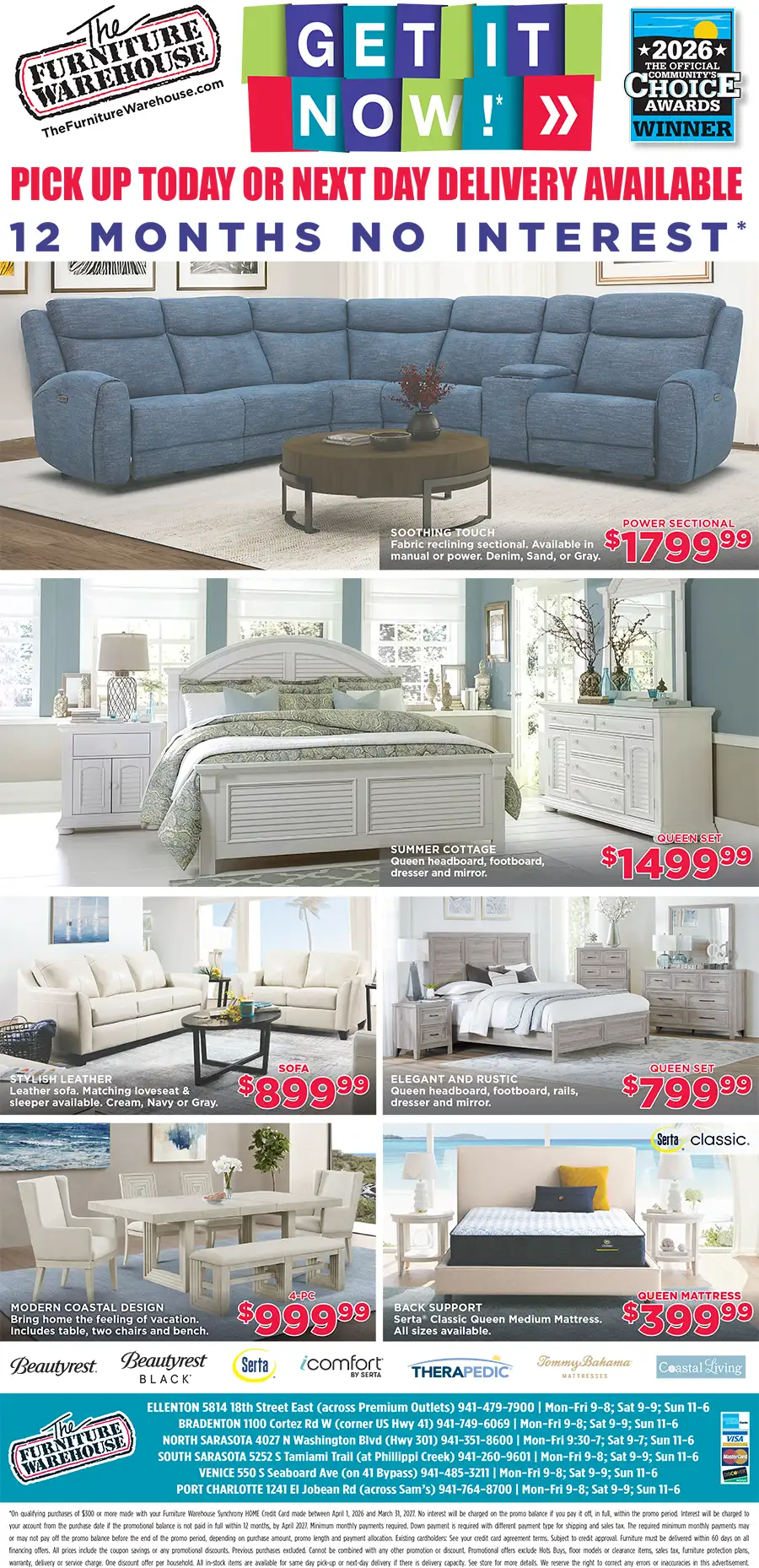 The 'Get It Now' Event is Live! Get The Perfect Look For Your Living Room, Bedroom, or Dining Room!