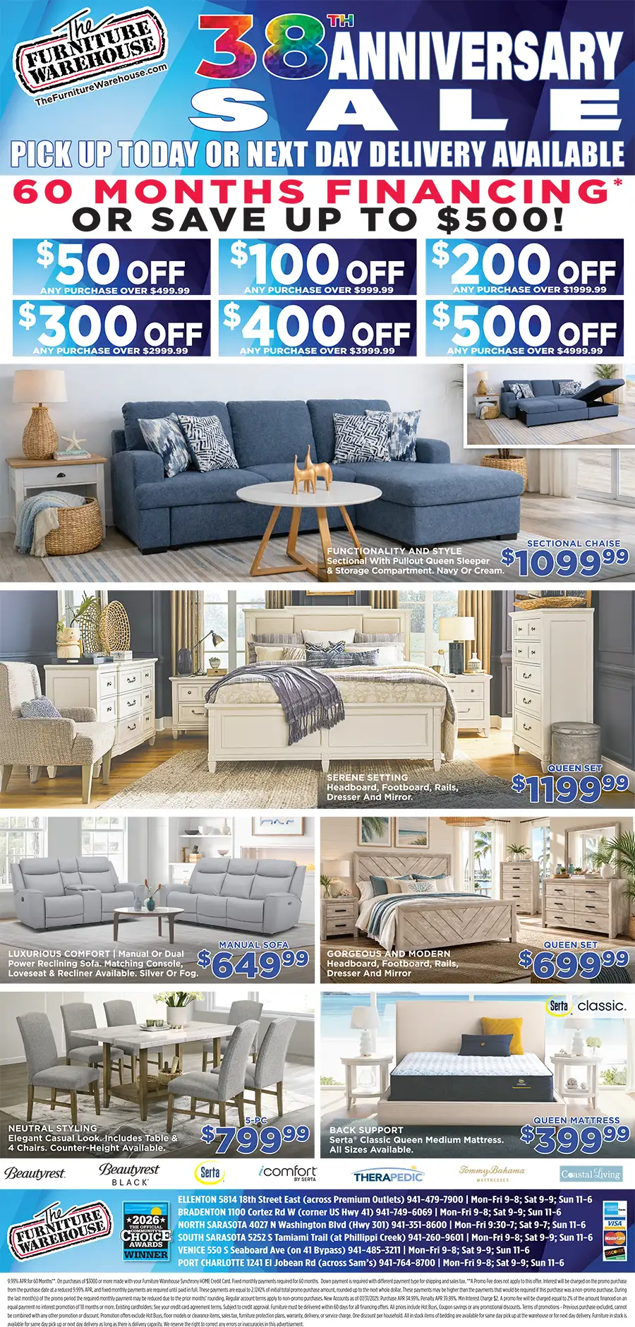 We're Celebrating 38 Years of Business by Offering You Incredible Savings!