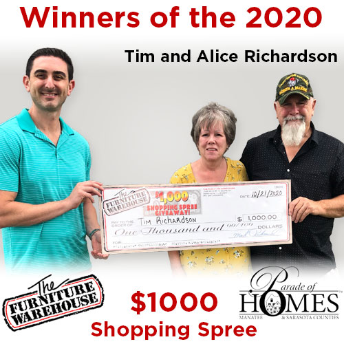 2020 winners of Parade of Homes $1000 Shopping Spree